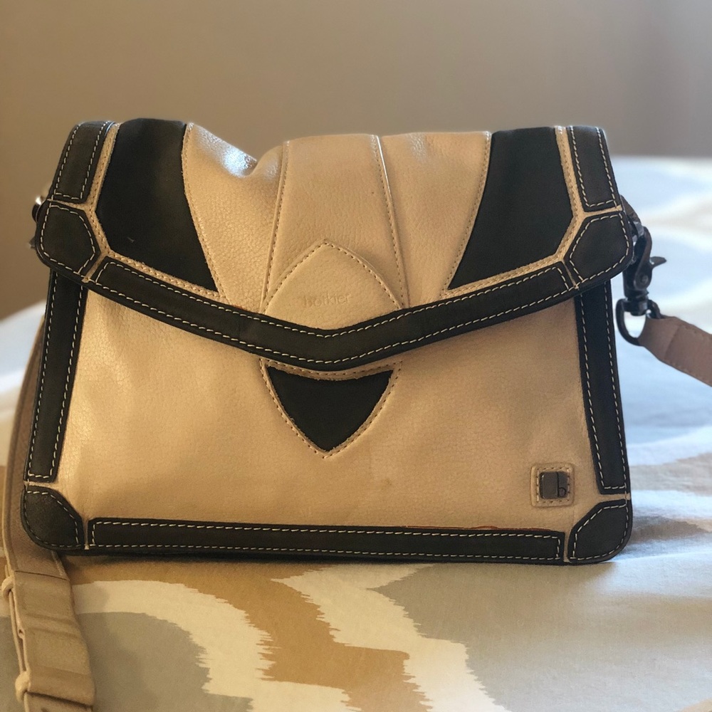 Botkier Leather Crossbody Bag in Black and Cream